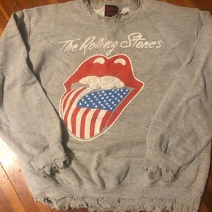 the Rolling Stones | Other | The Rolling Stones Sweatshirt Distressed Top  Size Medium | Poshmark